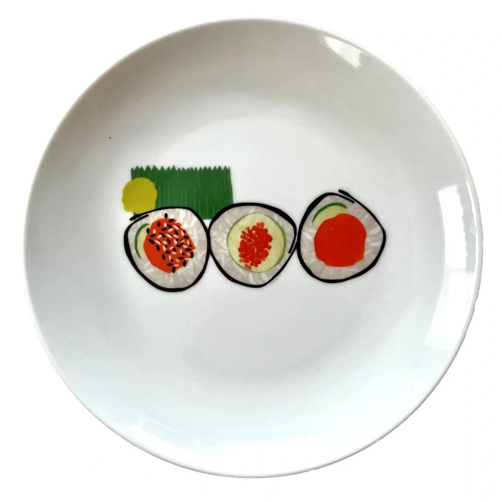 Crate & Barrel Global Bites Appetizer Plates Sushi Snack Tidbit Set of 6, 6.75”